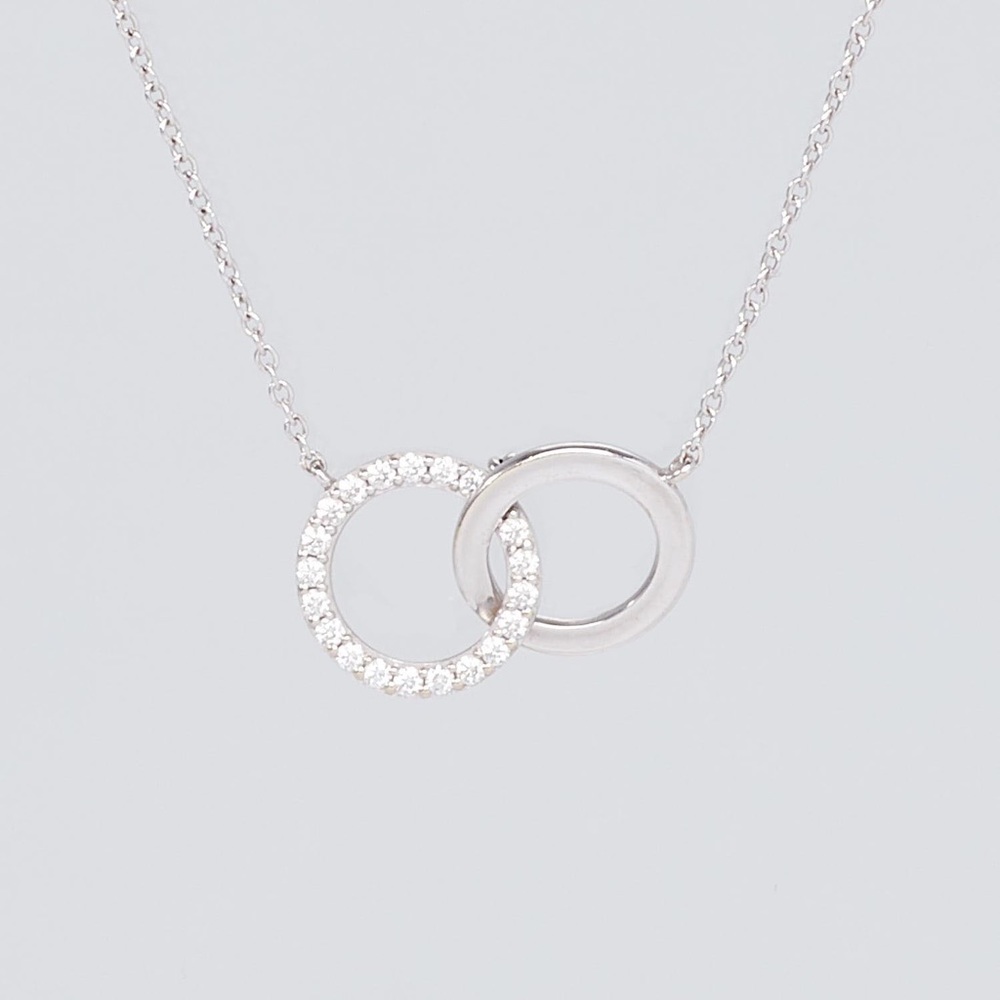 Tiffany & Co 18k While Gold and Diamonds Necklace